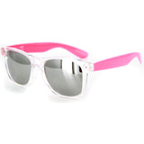 "Popstar" Neon Retro Wayfarer Unisex Sunglasses with Mirrored Frames and Lenses