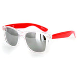 "Popstar" Neon Retro Wayfarer Unisex Sunglasses with Mirrored Frames and Lenses