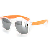 "Popstar" Neon Retro Wayfarer Unisex Sunglasses with Mirrored Frames and Lenses