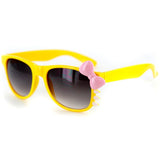 "Pretty Kitty Adult" Wayfarer Sunglasses with Cute Trendy Cat Design and Bow 100%UV