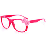 "Pretty Kitty Clear" Wayfarer Style "Just For Fun" Fake Glasses No Prescripton