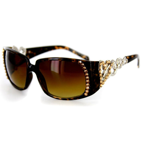 Trueheart Designer-Inspired Sunglasses with Dozens of Genuine Swarovski Crystals For Stylish, Sexy Women