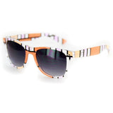 "Blocks" Trendy Wayfarer Unisex Sunglasses with Multi-Colored Retro Frames