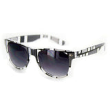 "Blocks" Trendy Wayfarer Unisex Sunglasses with Multi-Colored Retro Frames