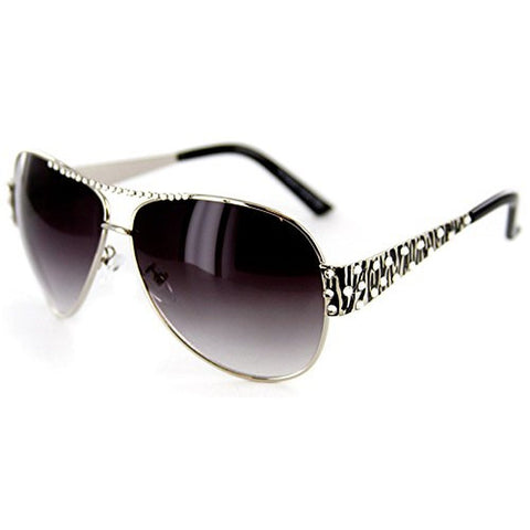 "Coastline" Designer-Inspired Aviator Sunglasses with Swarovski Crystals