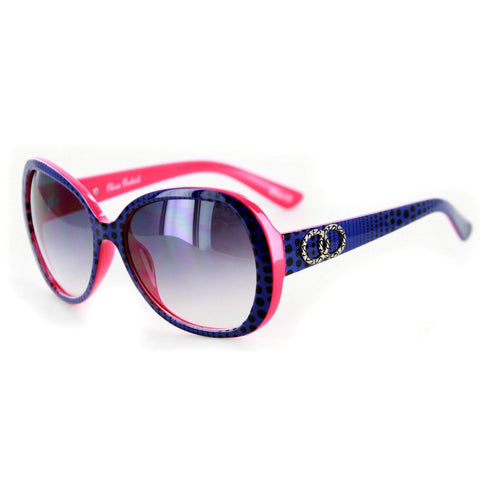 "Oliva" Trendy Designer-Inspired Polk-Dot Two-Toned Large Lens Sunglasses 100%UV