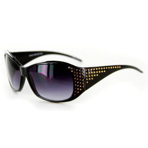 "Plaza" Designer Sunglasses Fun Faux Crystals Medium Lenses Protect 100%UV