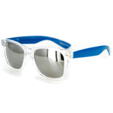 "Popstar" Neon Retro Wayfarer Unisex Sunglasses with Mirrored Frames and Lenses