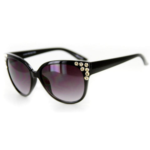 "Shimmers" Trendy Sunglasses with Large Crystal Accents- 6 Fun Colors 100%UV