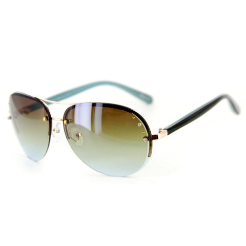 "Star Studded" Aviator Sunglasses - Crystals, Studs, Matching Color Lens -100%UV