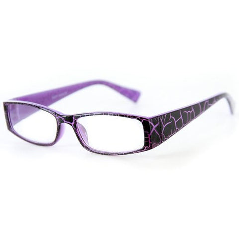 "Wild SIde" Trendy Rectangular Reading Glasses by Ritzy Readers (Purple +1.25)