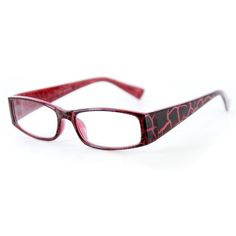 "Wild SIde" Trendy Rectangular Reading Glasses by Ritzy Readers (Red +2.50)