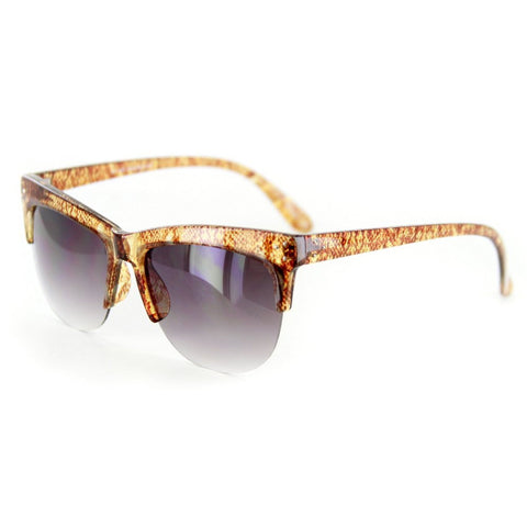 "Tortuga" Vintage-Inspired Translucent Semi-Rimless Designer Sunglasses 100%UV