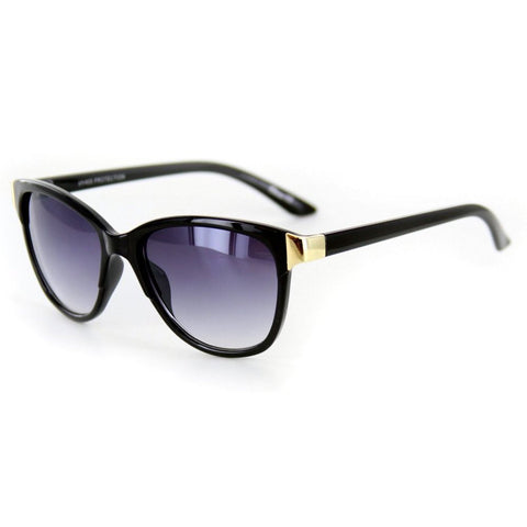 "Verona" Vintage-Inspired Wayfarer Sunglasses with Mod Stripes - 100% UV