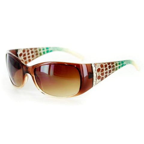 "Neon Gator" Animal-Print Sunglasses with Oval Frames - 100% UV