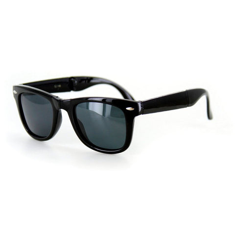 "Folding Wayfarer" Polarized Travel Sunglasses for Men and Women