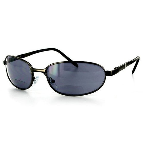 "Roadster Contours" bifocal reading sunglasses with optical frames. 59mm x 19mm 135mm