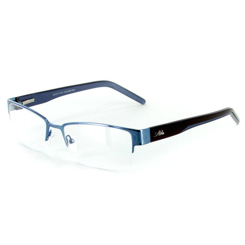 "Logan" Optical-Quality RX-Able Semi-Rimless Frames 53mm x 17mm x 135mm (Blue)