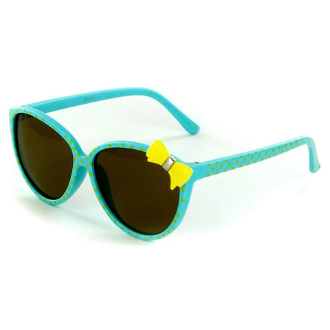 Aloha Kids "Lady Bugs" Polarized Sunglasses With Bow for Girls Age 4 & Up 100% UV (Aqua)