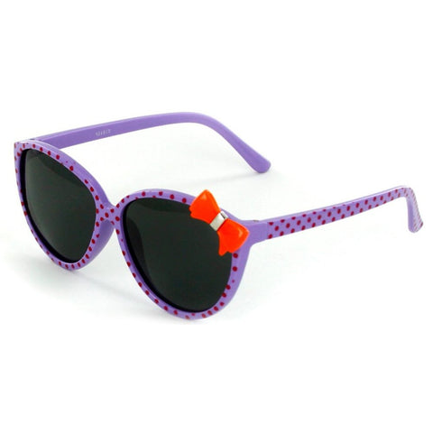 Aloha Kids "Lady Bugs" Polarized Sunglasses With Bow for Girls Age 4 & Up 100% UV (Purple)