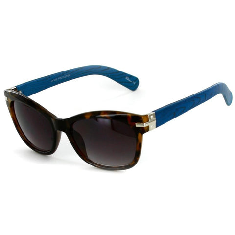 "Naturalist" Wayfarer Cateye Sunglasses with Faux Woodgrain for Stylish Women