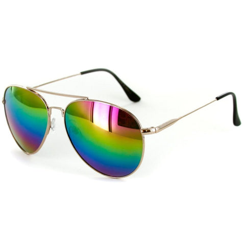 Buy Classic Aviator Sunglasses Mirror Lens Gold Color Frame 3 pairs at  Amazon.in