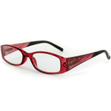 "Aspen" Slim Reading Glasses with Crystals and Frosted Nature Pattern for Women