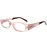 "Aspen" Slim Reading Glasses with Crystals and Frosted Nature Pattern for Women