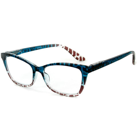 "Serengeti" Cateye Wayfarer Reading Glasses with Animal Print Pattern for Women