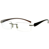 "American Woman DX" Slim, Semi-Rimless Bifocal Reading Glasses for Stylish Women